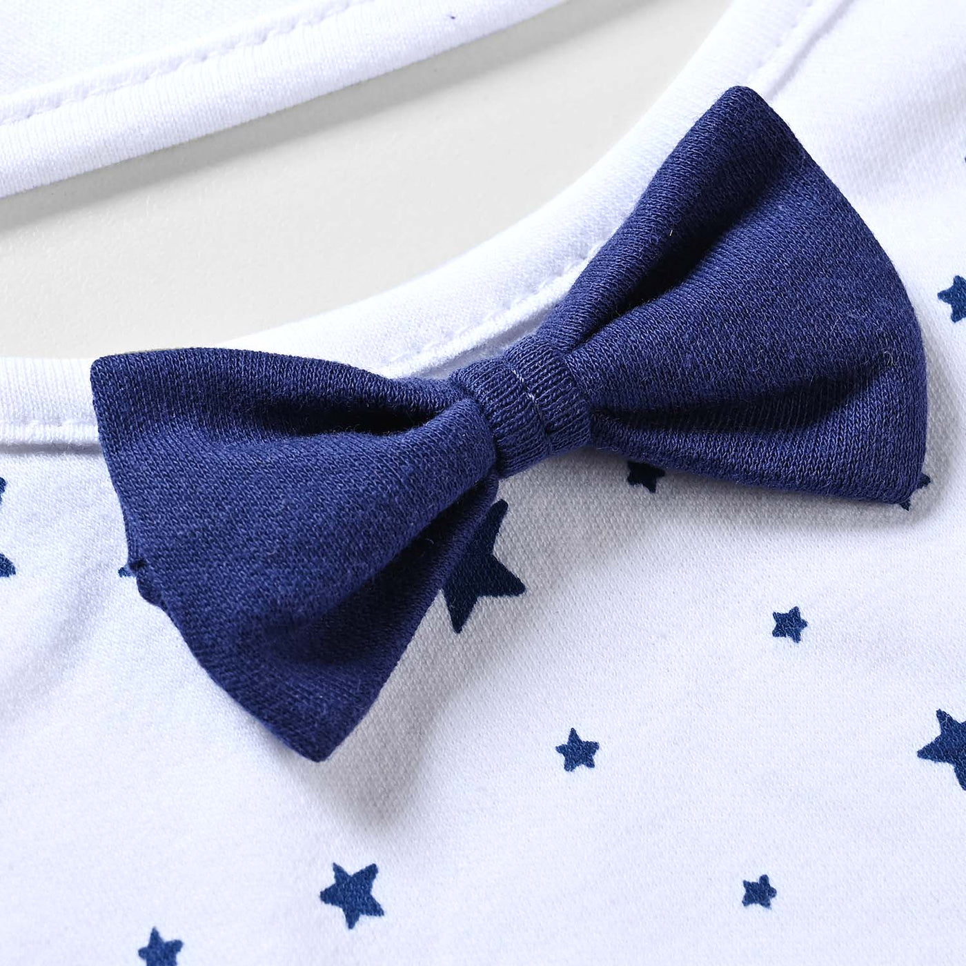 Bibs Bow Star-White