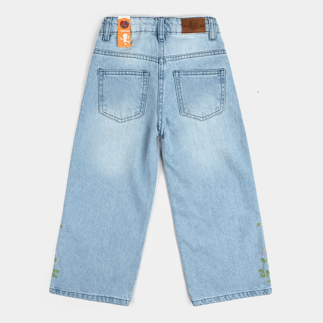 Girls Denim Stretch Pant Emb - LIGHT BLUE