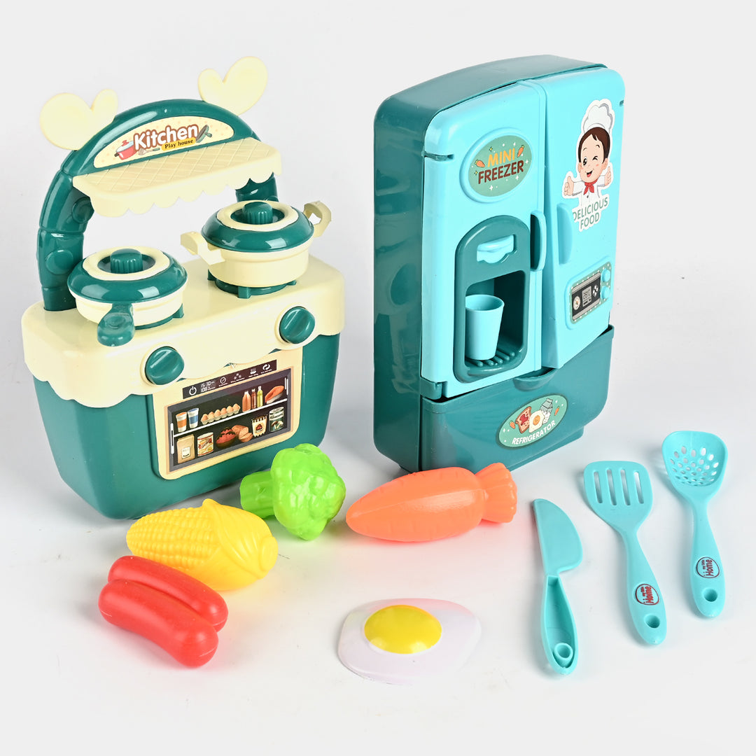 Kitchen Set With Food For Kids