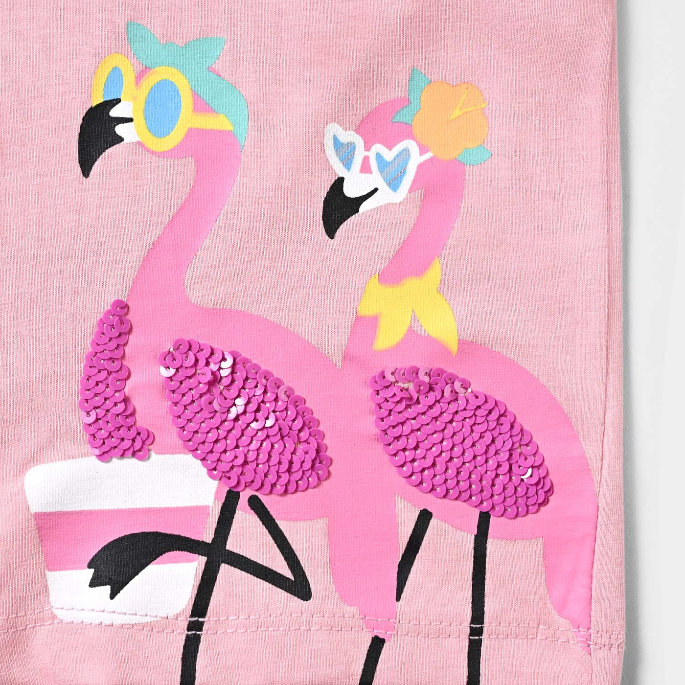 Infant Girls Cotton Jersey T-Shirt Flamingo-Candy Pink