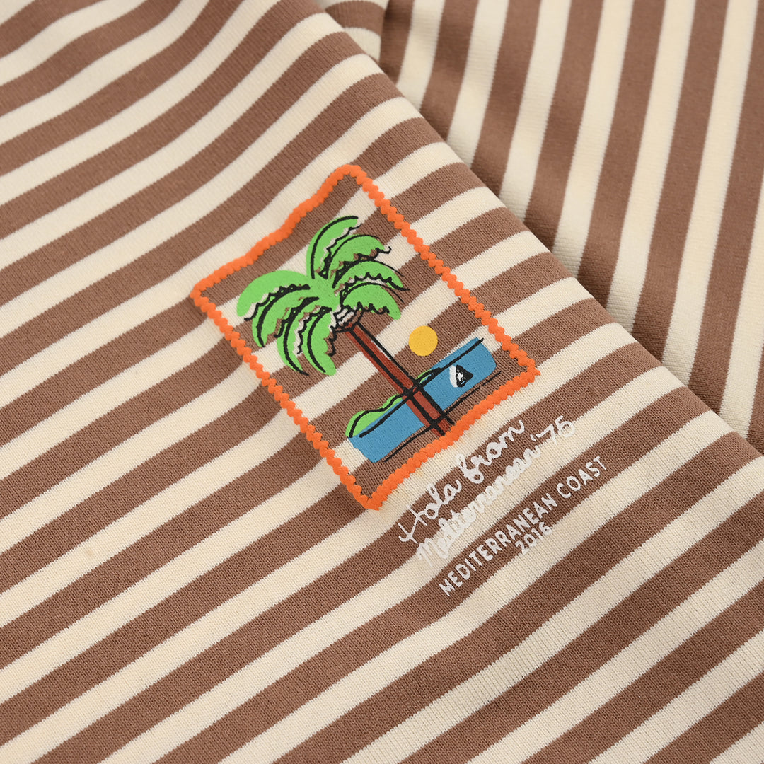 Boys Jacquard knitted T-Shirt Palm Tree-BROWN