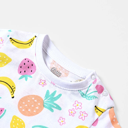 Infant Girls Cotton Jersey T-Shirt Fruits-Printed