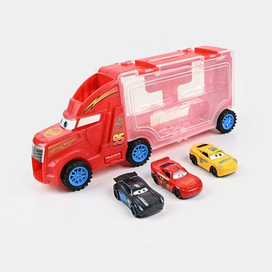 Free Wheel Car Carrier Truck With 3PCs Mini Car Toy For Kids