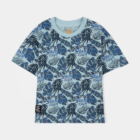Boys Cotton PK T-Shirt Feel The Freedom-Blue