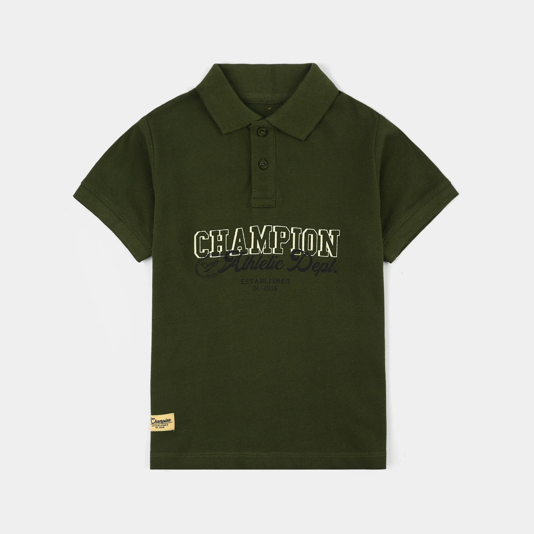 Boys Cotton PK Polo Champion-Rifle Green