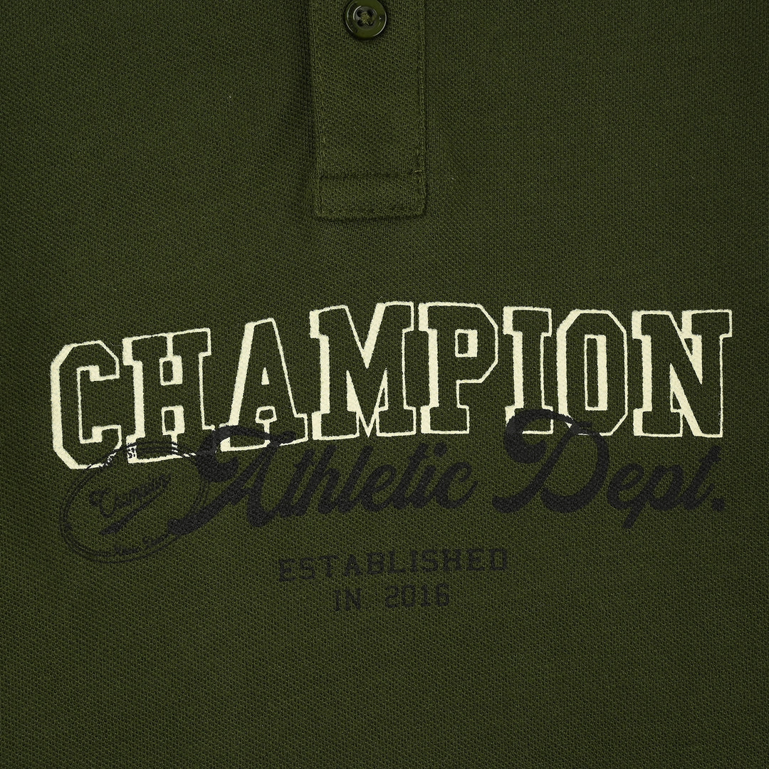 Boys Cotton PK Polo Champion-Rifle Green
