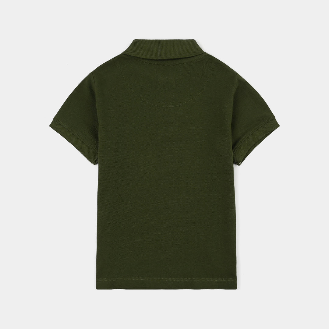 Boys Cotton PK Polo Champion-Rifle Green