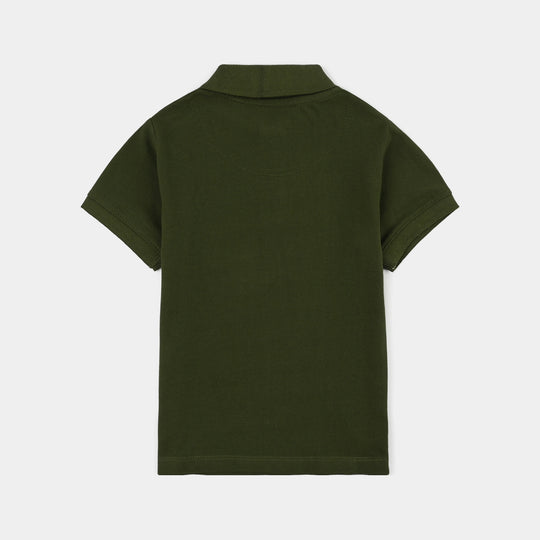 Boys Cotton PK Polo Champion-Rifle Green
