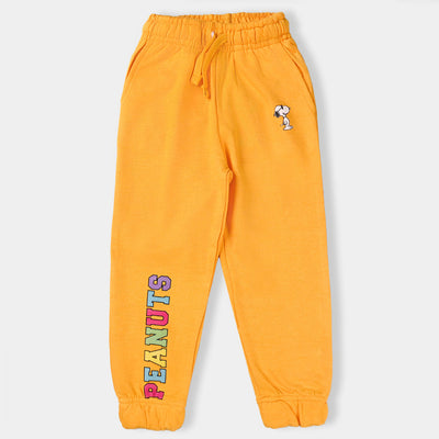 Girls Jersey Pajama Peanuts-Yellow