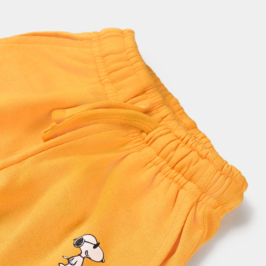 Girls Jersey Pajama Peanuts-Yellow