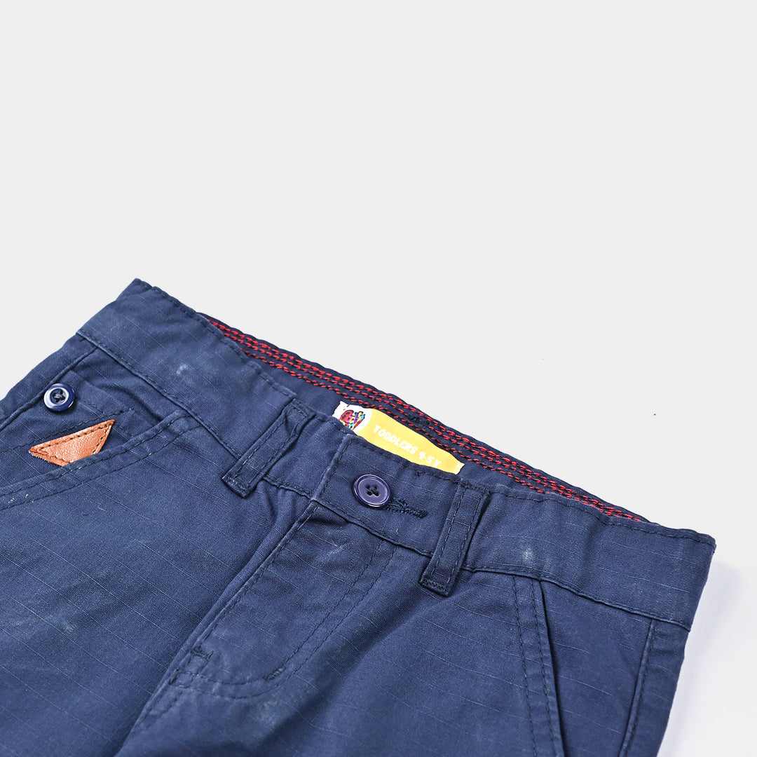 Boys Cotton Pant Solid-Navy Blue