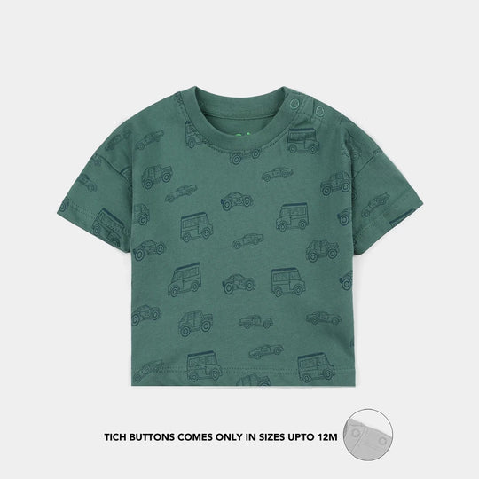 Infant Boys Jersey/Terry T-Shirt Car & Jeep- Blue