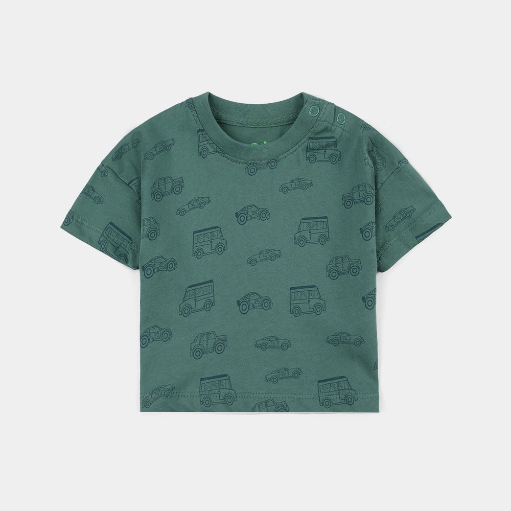 Infant Boys Jersey/Terry T-Shirt Car & Jeep- Blue