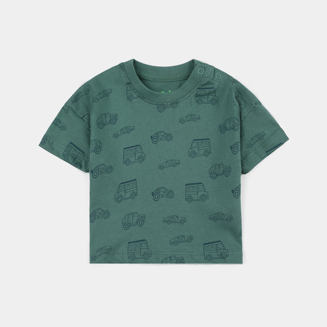 Infant Boys Jersey/Terry T-Shirt Car & Jeep- Blue