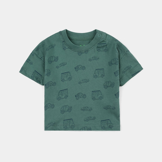 Infant Boys Jersey/Terry T-Shirt Car & Jeep- Blue