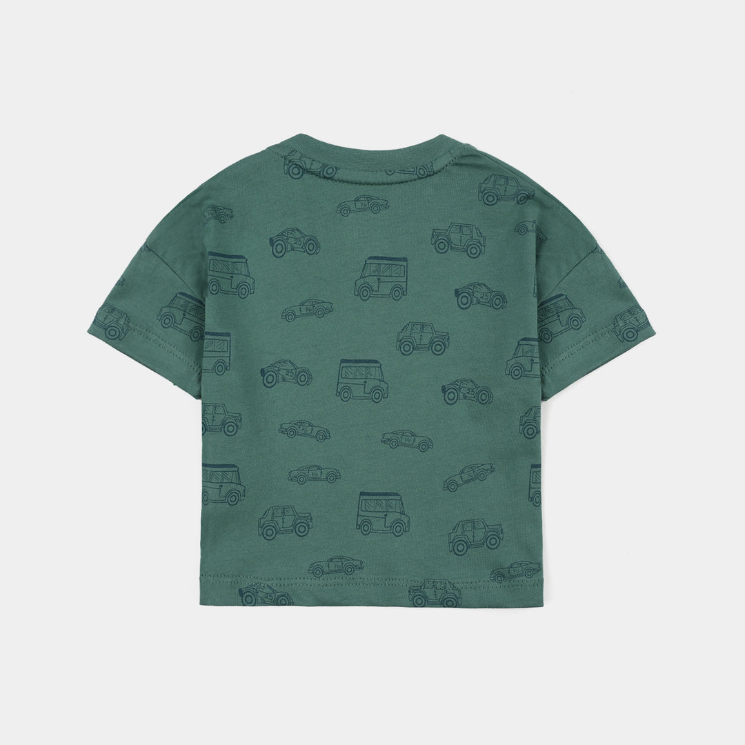 Infant Boys Jersey/Terry T-Shirt Car & Jeep- Blue