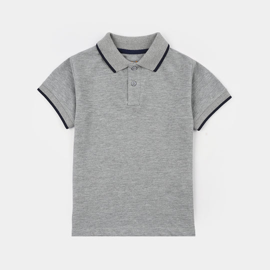 Boys Cotton PK Polo Basic - Gray