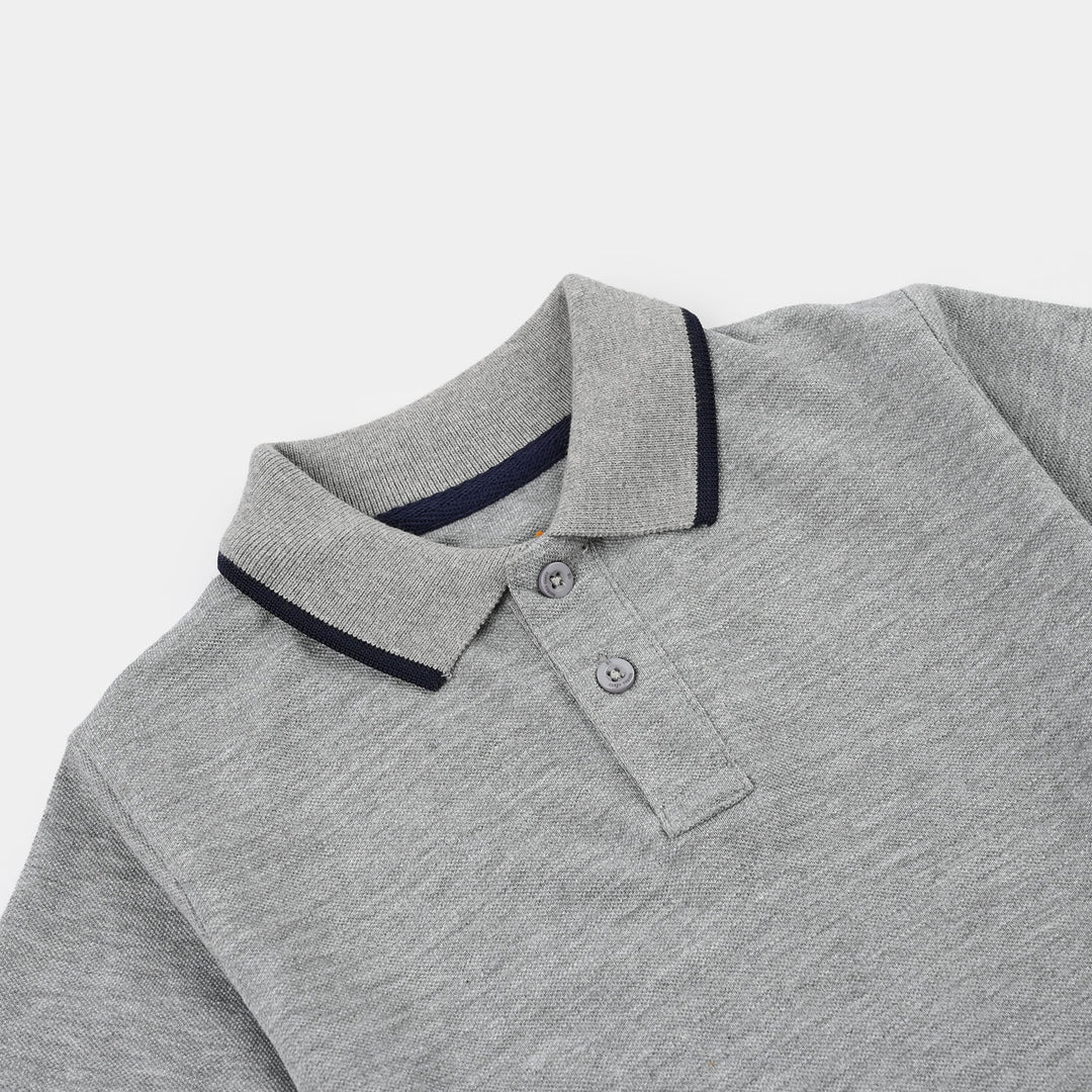 Boys Cotton PK Polo Basic - Gray