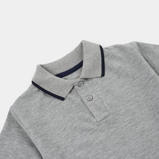 Boys Cotton PK Polo Basic - Gray