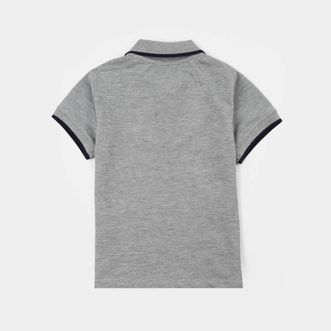 Boys Cotton PK Polo Basic - Gray