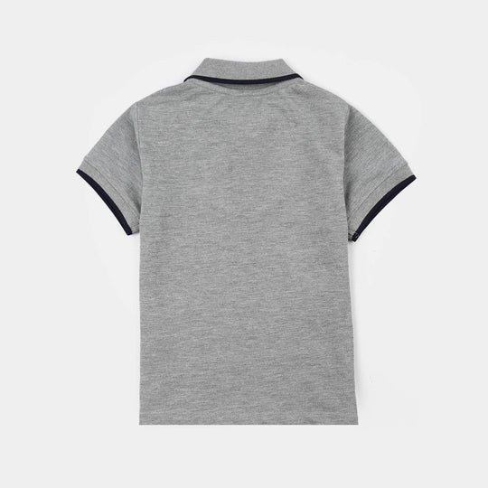 Boys Cotton PK Polo Basic - Gray