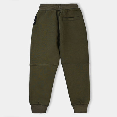 Boys Terry and Fleece Pajama Adventure-Olive