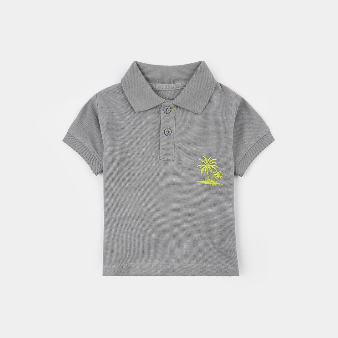 Infant Boys Cotton PK Polo Palm Tree