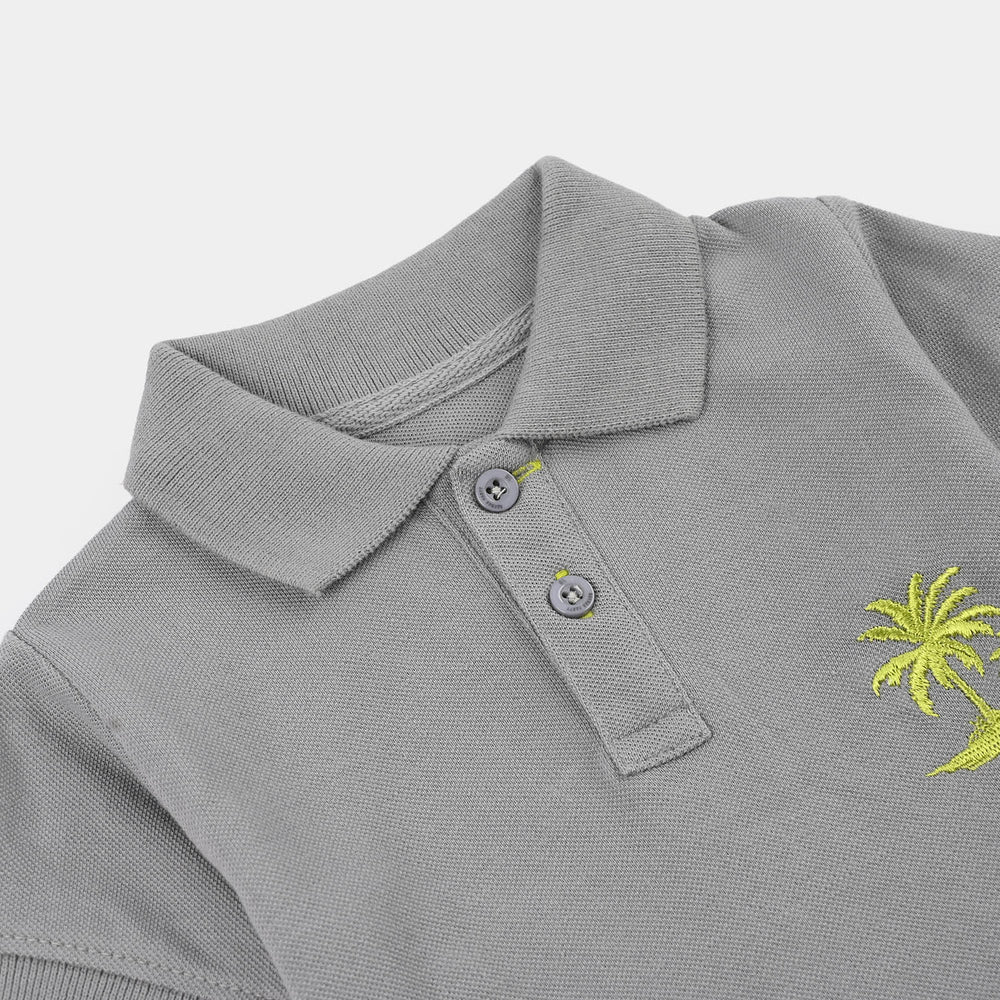 Infant Boys Cotton PK Polo Palm Tree
