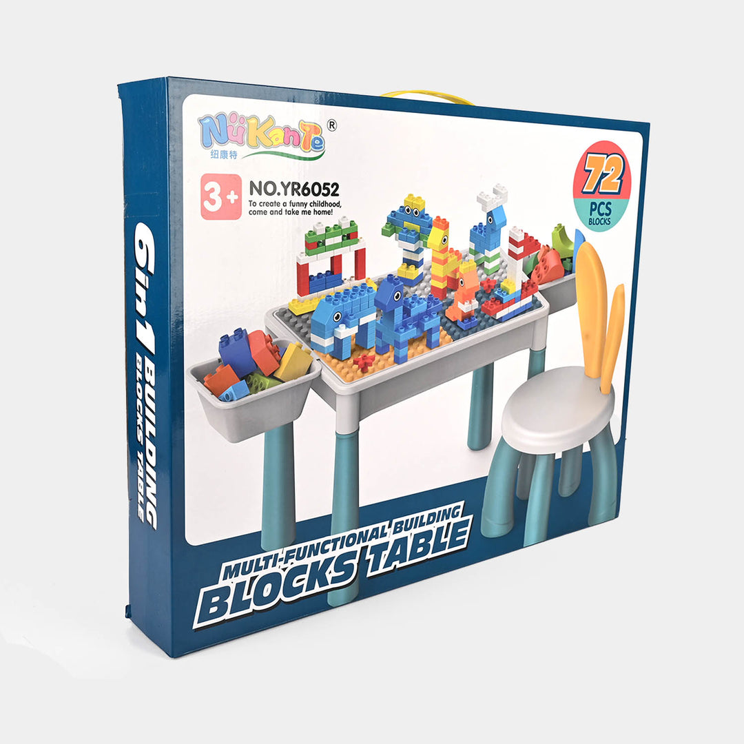 Multifunctional Building Blocks Table with Chair