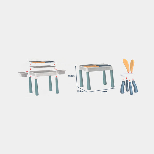 Multifunctional Building Blocks Table with Chair
