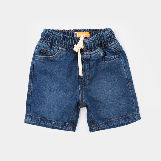 Boys Denim Viscose Short Distress-Dark BLUE