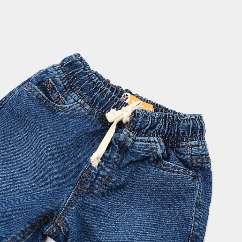 Boys Denim Viscose Short Distress-Dark BLUE