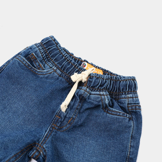 Boys Denim Viscose Short Distress-Dark BLUE