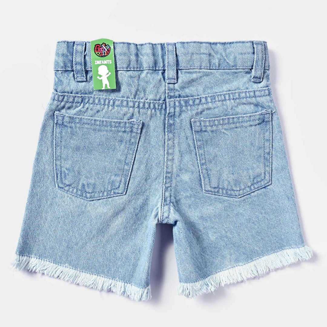 Infant Girls Denim rigid Short Summer time-Ice Blue