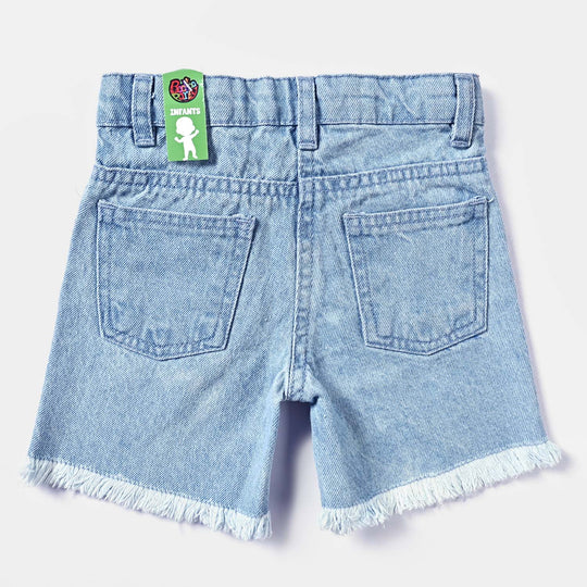 Infant Girls Denim rigid Short Summer time-Ice Blue