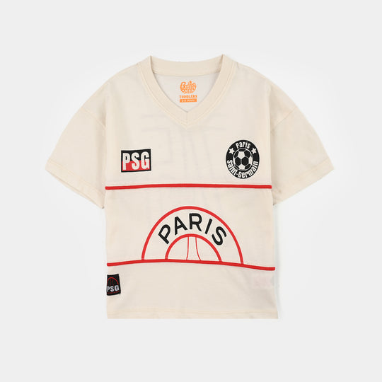 Boys Cotton Jersey T-Shirt H/S Paris-OFF-White