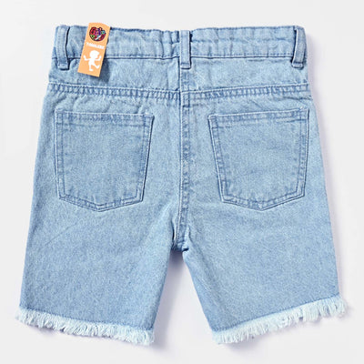 Girls Denim rigid Short Summer time-Ice Blue