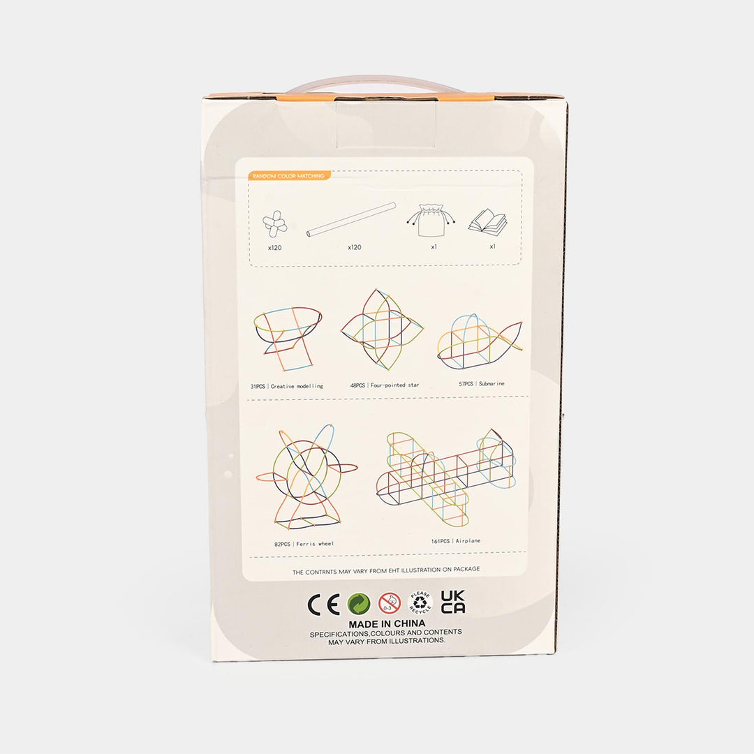 DIY Flexible Straw Building Block Set (242 Pieces)