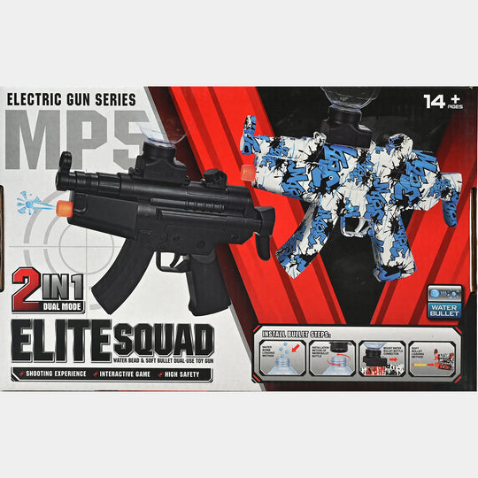 2-in-1 Rechargeable MP5 Gun With Soft Bullets