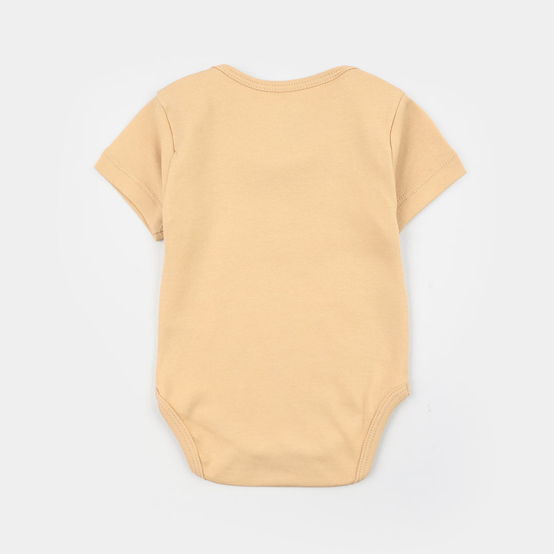 Infant Boys Cotton Interlock Basic Romper Sunny Days-BROWN