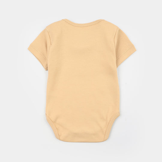 Infant Boys Cotton Interlock Basic Romper Sunny Days-BROWN