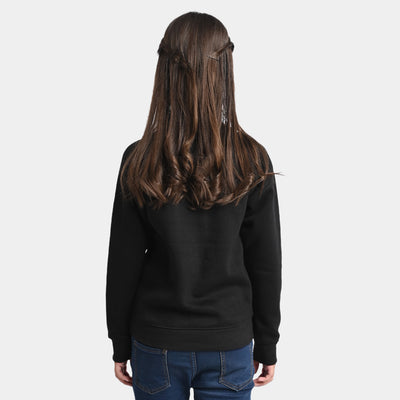 Girls Fleece Sweatshirt Character-BLACK