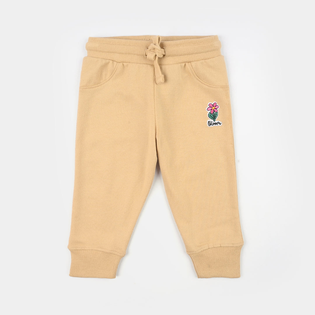 Infant Girls Cotton Terry Pyjama Bloom-Pebble