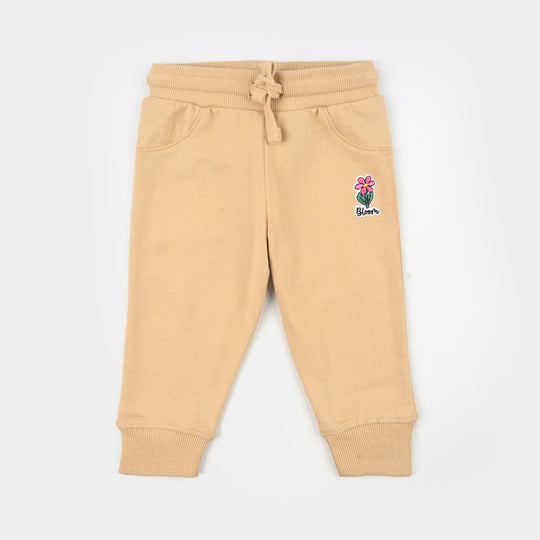 Infant Girls Cotton Terry Pyjama Bloom-Pebble