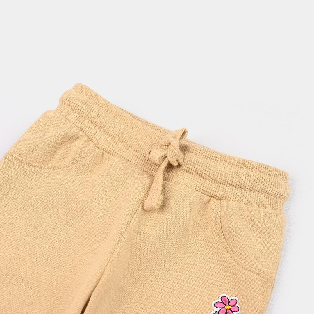 Infant Girls Cotton Terry Pyjama Bloom-Pebble