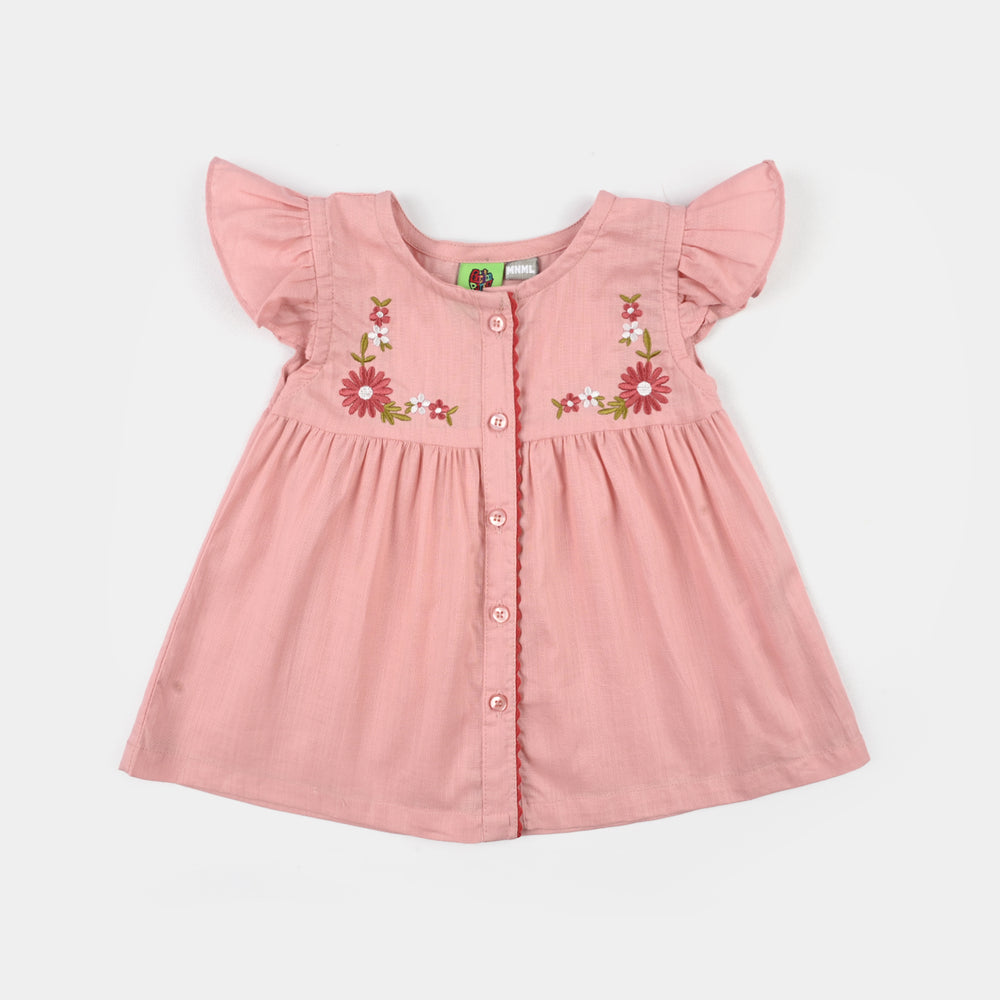 Infant Girls Cotton Slub 2Pc Suit-Blush-Peach