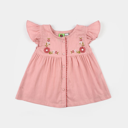Infant Girls Cotton Slub 2Pc Suit-Blush-Peach