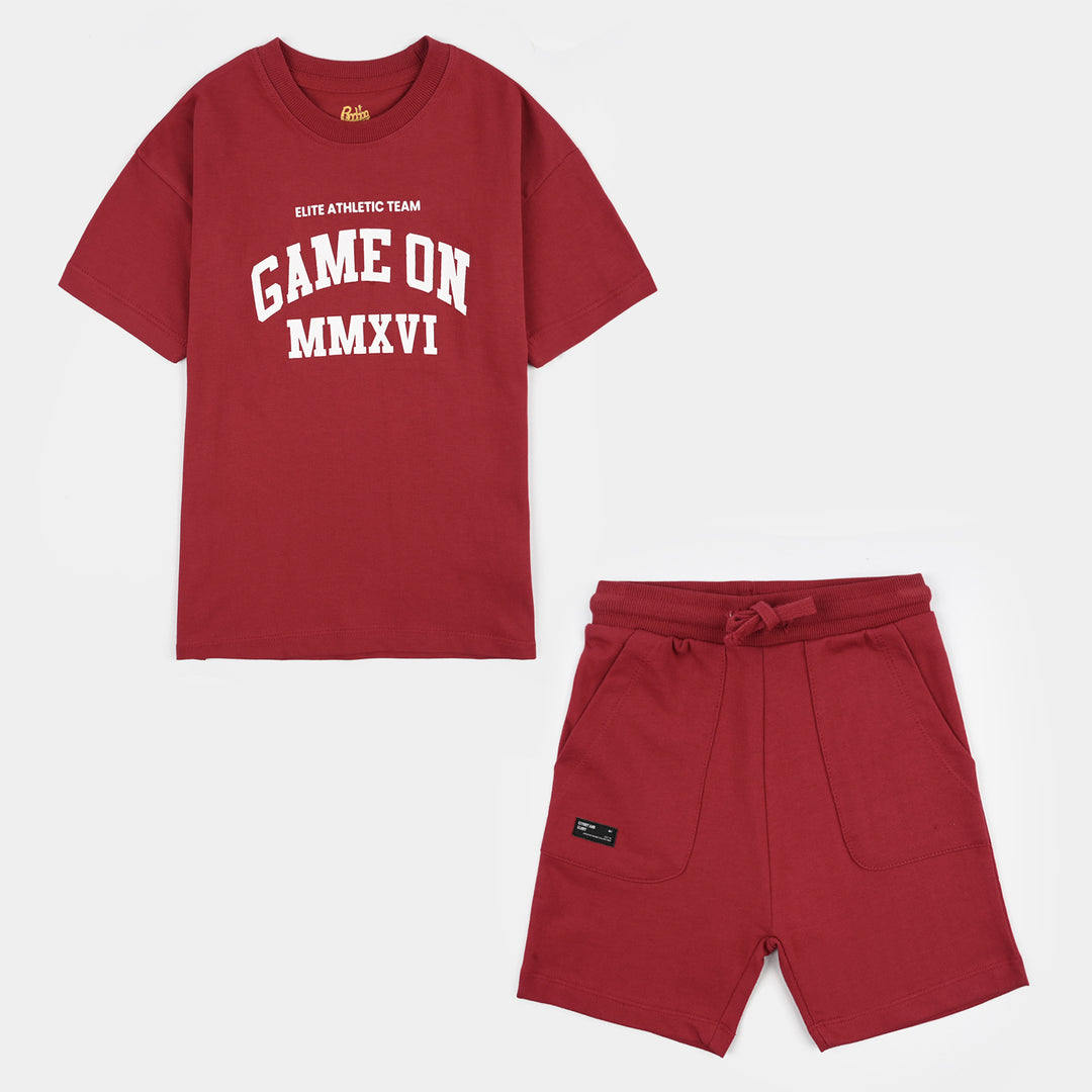 Boys Jersey/Terry 2Piece Suit Game On-Rio.Red
