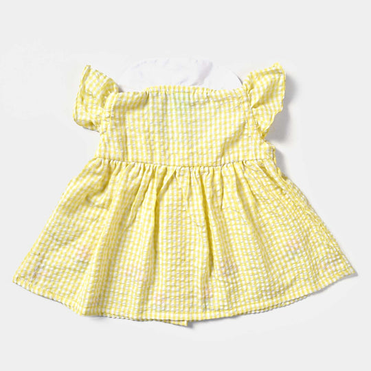 Infant Girls Poly Cotton Emb Top Check pattern