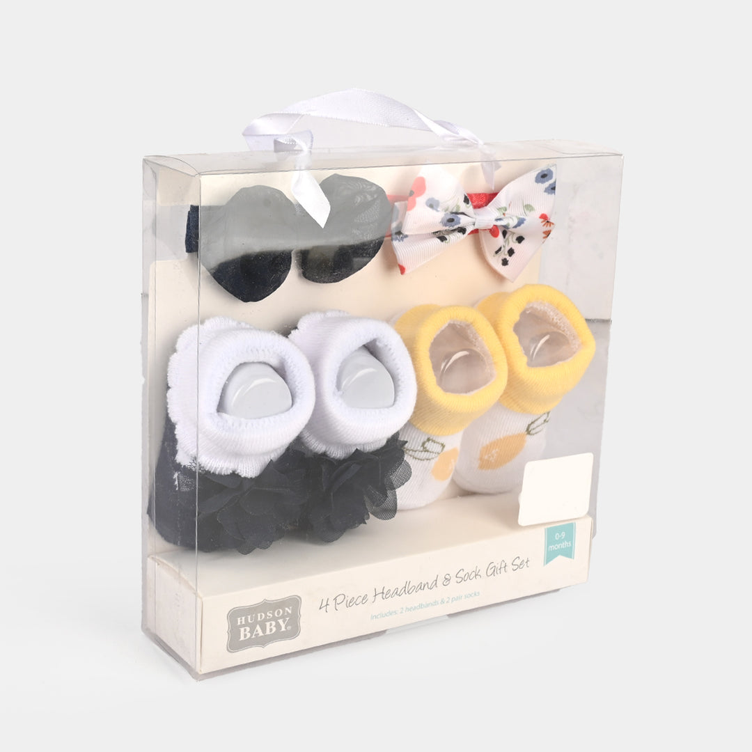 Baby 4-Piece Headband & Sock Gift Set